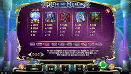 Rise of Merlin Paytable