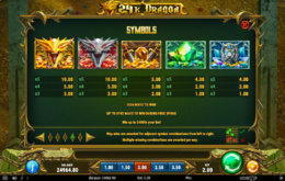 24K Dragon Paytable