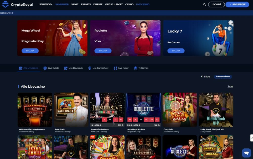 CryptoRoyal Casino Review Live Casino NO