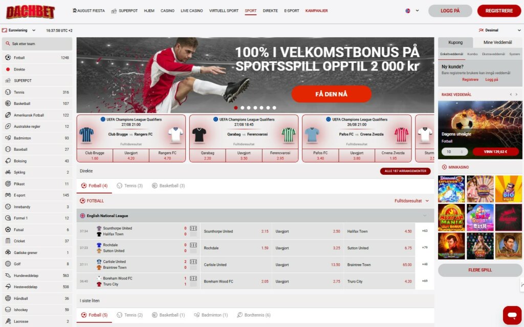 DACHbet Casino Review Online Betting NO