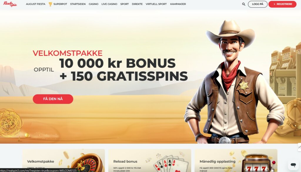 RealSpin Casino Review Online Casino Home NO