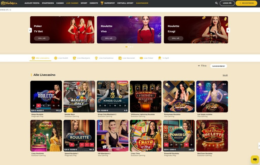 Winmega Casino Review Live Casino NO