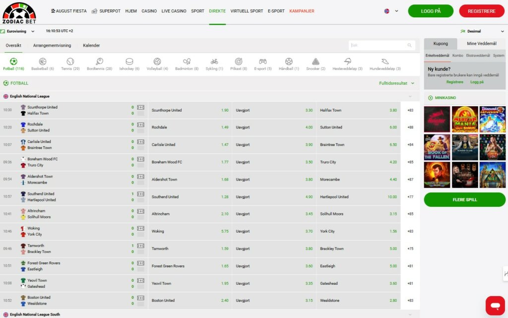 Zodiacbet Casino Review Live Betting NO