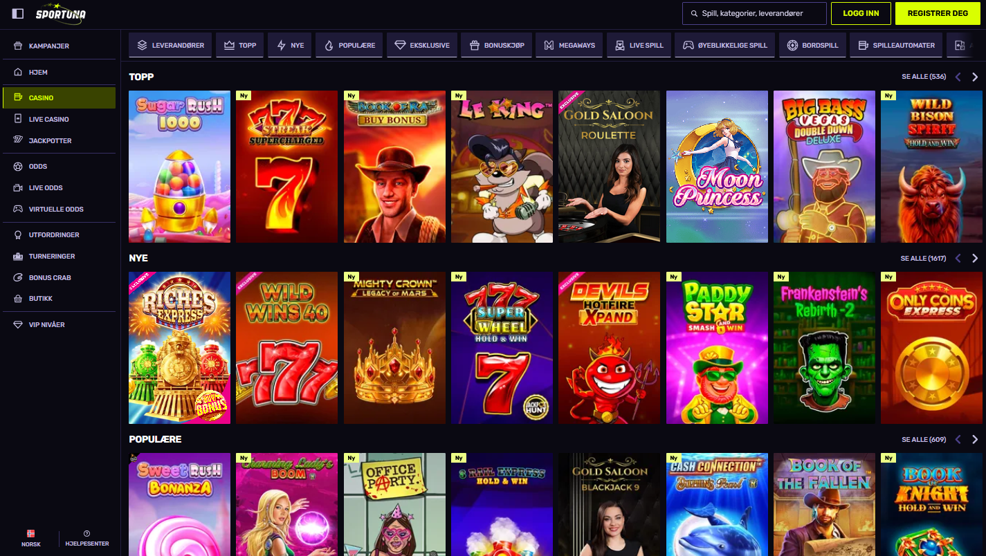 Sportuna NO Casinoer